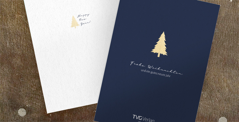 Motivumgestaltung DK4189: Geschäftliche Weihnachtskarte mit Unternehmenslogo und Goldfolie