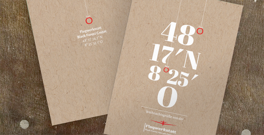 Motivumgestaltung DK4075: Koordinaten des Unternehmens, Integration Logo, Farbanpassung sowie Abdruck der Adresse auf der Rückseite
