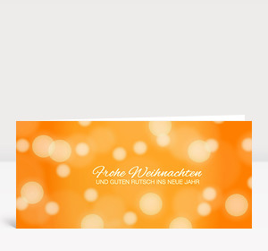 Weihnachtskarte Schneegestöber orange