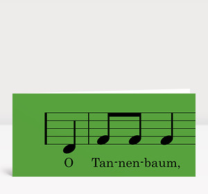 Weihnachtskarte O Tannenbaum Noten grün