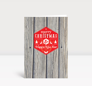 Weihnachtskarte Holz Schneeflocken modern Greetings