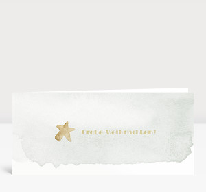 Weihnachtskarte Weihnachtsstern Aquarell in braun