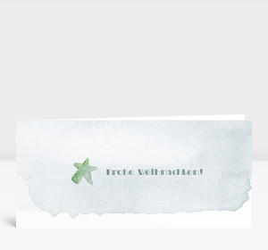 Weihnachtskarte Weihnachtsstern Aquarell in grün-blau