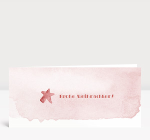 Weihnachtskarte Weihnachtsstern Aquarell in rot