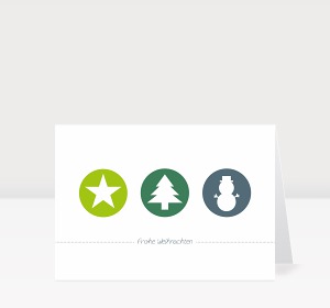 Weihnachtskarte Weihnachtstrio Grün-Blau