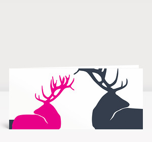 Weihnachtskarte Edle Hirsche Magenta