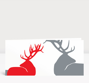 Weihnachtskarte Edle Hirsche Rot