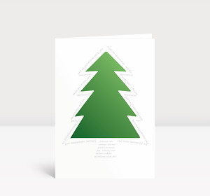 Weihnachtskarte Grüner Baum Typo