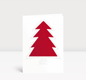 Weihnachtskarte Roter Baum Typo