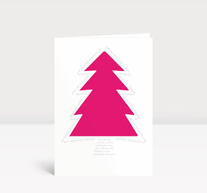 Weihnachtskarte Pinker Baum Typo