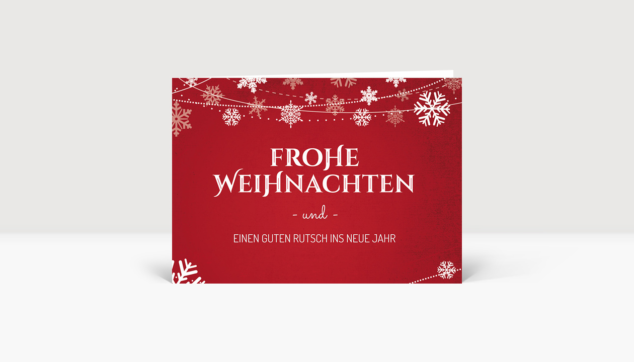 Weihnachtskarte &amp;quot;Schneekristalle rot&amp;quot;