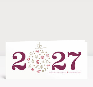 Weihnachtskarte Weihnachtskugel 2027 brombeere