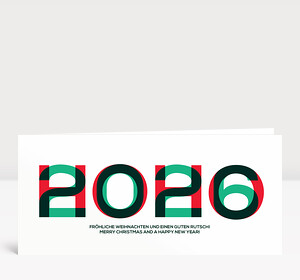 Weihnachtskarte HOHO 2026 Rot-Grün