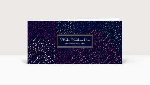 Weihnachtskarte Festliches Feuerwerk dunkelblau