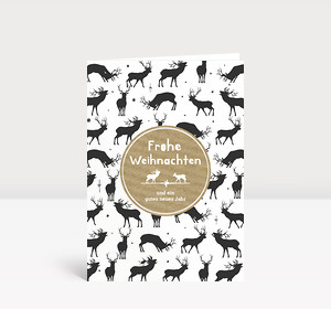 Weihnachtskarte Hirschmuster Eco