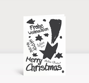 Weihnachtskarte Graffiti Schwarz