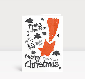 Weihnachtskarte Graffiti Orange