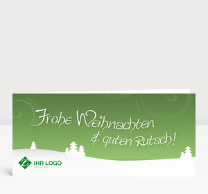 Weihnachtskarte Landschaft grün