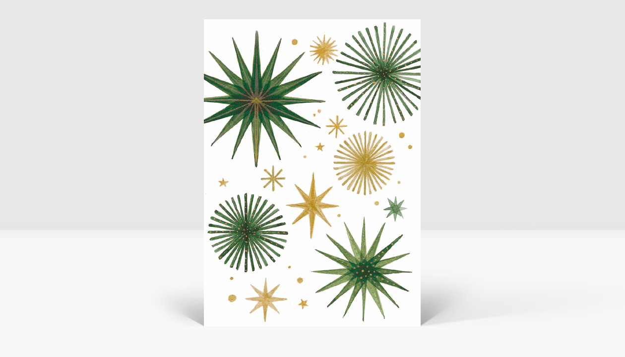 Weihnachtskarte Rotkehlchen & Weihnachtssterne | 15 X 15 Cm, Goldfolienveredelt | Umweltfreundlich, Made In UK