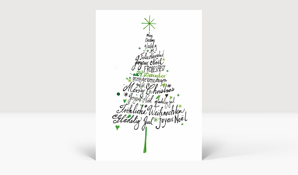 Weihnachtskarte Für Neffe Und Frau – Romantisches Design Mit Weihnachtsbaum & Goldfolie, 220x158 Mm