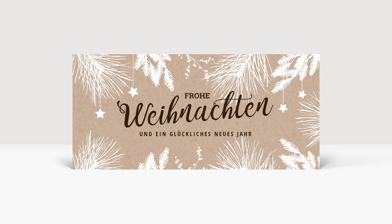 Weihnachtskarte Weihnachtszweige, Postkarte DIN Lang Quer
