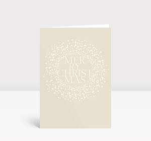 Weihnachtskarte Schneekugel beige