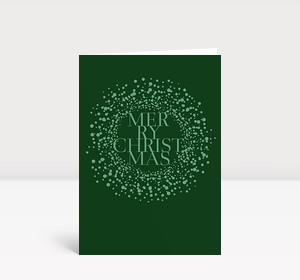 Weihnachtskarte Schneekugel grün