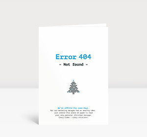 Weihnachtskarte Error 404 Blue