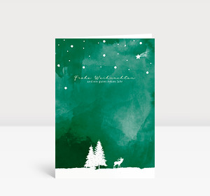 Weihnachtskarte Drauss' im Walde Grün