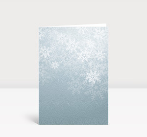 Weihnachtskarte Flockengestöber grau