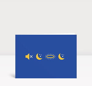 Weihnachtskarte Stille Heilige Nacht Blau