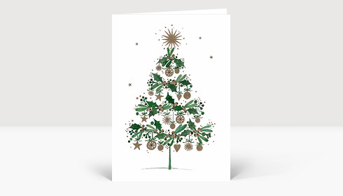 Weihnachtskarte Gechmückt Grün