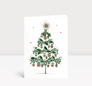 Weihnachtskarte Gechmückt Grün