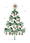 Weihnachtskarte Gechmückt Grün
