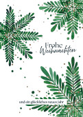 Weihnachtskarte Tannensterne Grün