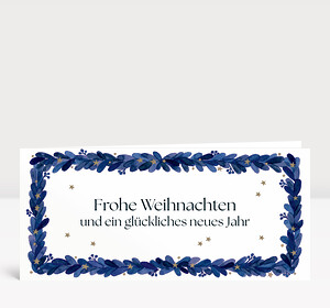 Weihnachtskarte Festlich Gerahmt Blau