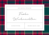 Weihnachtskarte Festlich kariert