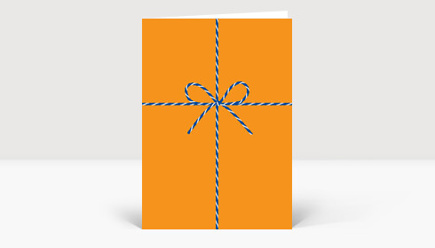 Weihnachtskarte Geschenkkarton Orange