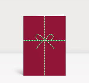 Weihnachtskarte Geschenkkarton Rot