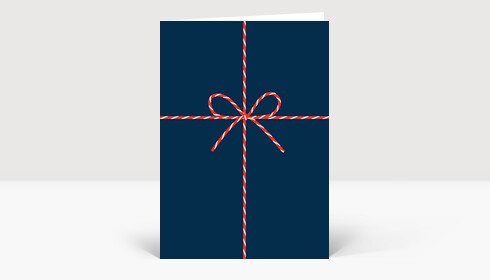 Weihnachtskarte Geschenkkarton Blau