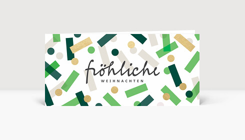Weihnachtskarte Festtagskonfetti Grün