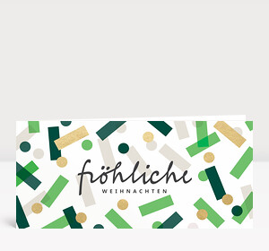 Weihnachtskarte Festtagskonfetti Grün