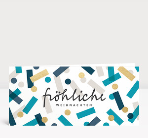 Weihnachtskarte Festtagskonfetti Blau