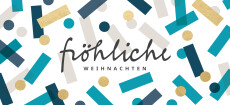 Weihnachtskarte Festtagskonfetti Blau