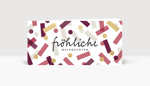 Weihnachtskarte Festtagskonfetti Violett