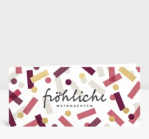 Weihnachtskarte Festtagskonfetti Violett
