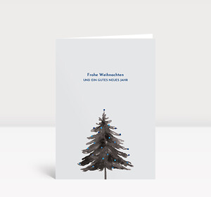 Weihnachtskarte Bäumchen Blau