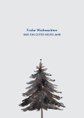 Weihnachtskarte Bäumchen Blau