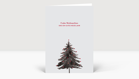 Weihnachtskarte Bäumchen Rot