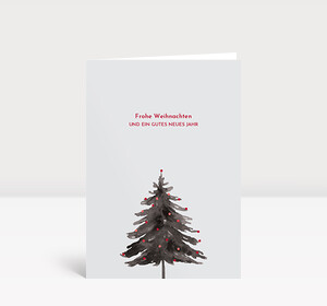 Weihnachtskarte Bäumchen Rot